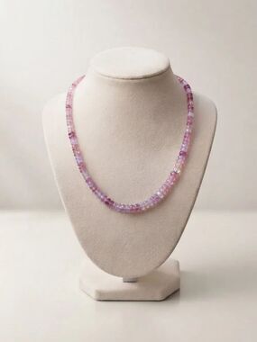 Stunning Pink Ethiopian Opal Necklace – Natural Fire Opal Beads, Silver Clasp